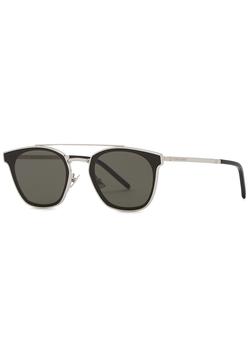 推荐SL21 silver-tone aviator-style sunglasses商品