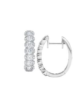商品14K White Gold & 1.54 TCW Diamond Huggie Earrings图片