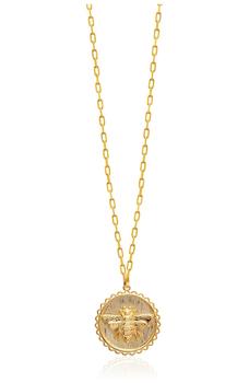 Gabi Rielle怎么样, Gabi Rielle | 14K Gold Plated Queen Bee Carved Pendant Necklace商品图片 4.7折