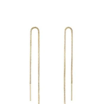 Ettika Jewelry | Single Chain Threader 18k Gold Plated Earrings ONE SIZE ONLY,商家Verishop,价格¥218