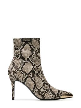Versace | VERSACE WOMEN Snake Print Ankle Boots Beige商品图片,