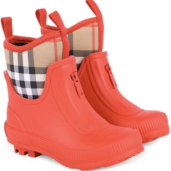 Burberry | Vintage check baby rain boots in red and beige,商家BAMBINIFASHION,价格¥2049