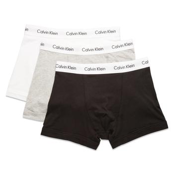 ck内裤男推荐, Calvin Klein | Calvin Klein Cotton Stretch Trunks - Black/White/Grey商品图片 