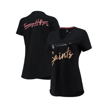 Tommy Hilfiger | Women's Black New Orleans Saints Riley V-Neck T-shirt 7.4折
