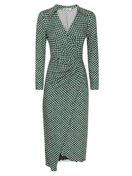 推荐Diane von Furstenberg V-Neck Long Sleeved Dress商品