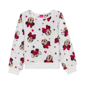 Disney | Toddler Girls Minnie Hearts Plush Pullover Sweatshirt 4折