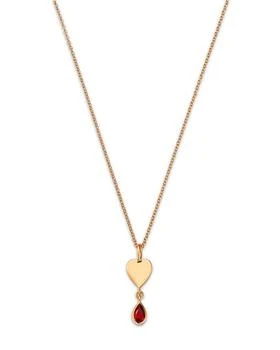 Moon & Meadow | 14K Yellow Gold Italy Garnet & Polished Heart Pendant Necklace, 16-18" - Exclusive,商家Bloomingdale's,价格¥4767