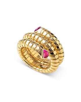 商品18K Yellow Gold Trisola Ruby Coil Ring图片