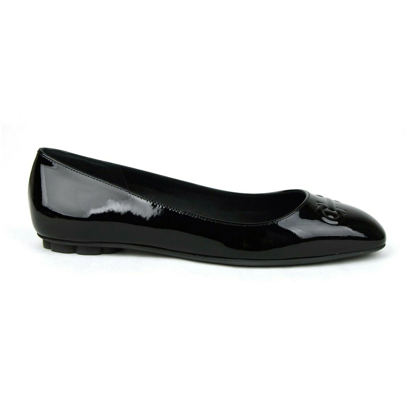 菲拉格慕芭蕾鞋女鞋, Salvatore Ferragamo | SALVATORE FERRAGAMO 女士黑色漆皮平底船鞋 0680094商品图片 独家减免邮费