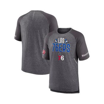 Men's Branded Heathered Gray Philadelphia 76ers 2022 Noches Ene-Be-A Core Shooting Raglan T-shirt product img