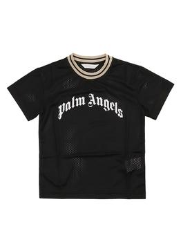 Palm Angels | Palm Angels Curved Logo Mesh T-shirt商品图片,