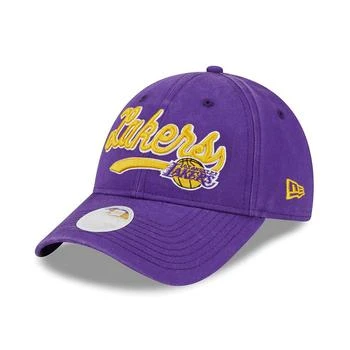 New Era | Women's Purple Los Angeles Lakers Cheer Tailsweep 9FORTY Adjustable Hat 独家减免邮费