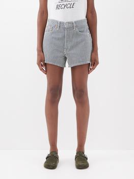 推荐90s Low Slung striped denim shorts商品