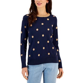 Charter Club | Petite Dot-Print Sweater, Created for Macy's商品图片,4折, 独家减免邮费