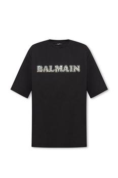 商品Balmain Logo Embellished Crewneck T-Shirt图片