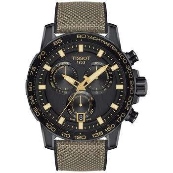 推荐Men's Swiss Chronograph Supersport Beige Textile Strap Watch 40mm商品
