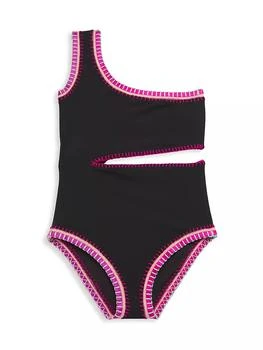 PQ | Little Girl's & Girl's Rainbow Embroidered Cut-Out One-Piece Swimsuit,商家Saks Fifth Avenue,价格¥615