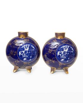 商品Devonia Antiques | Large Cobalt Flo Blue Willow Moon Vases,商家Neiman Marcus,价格¥50139图片
