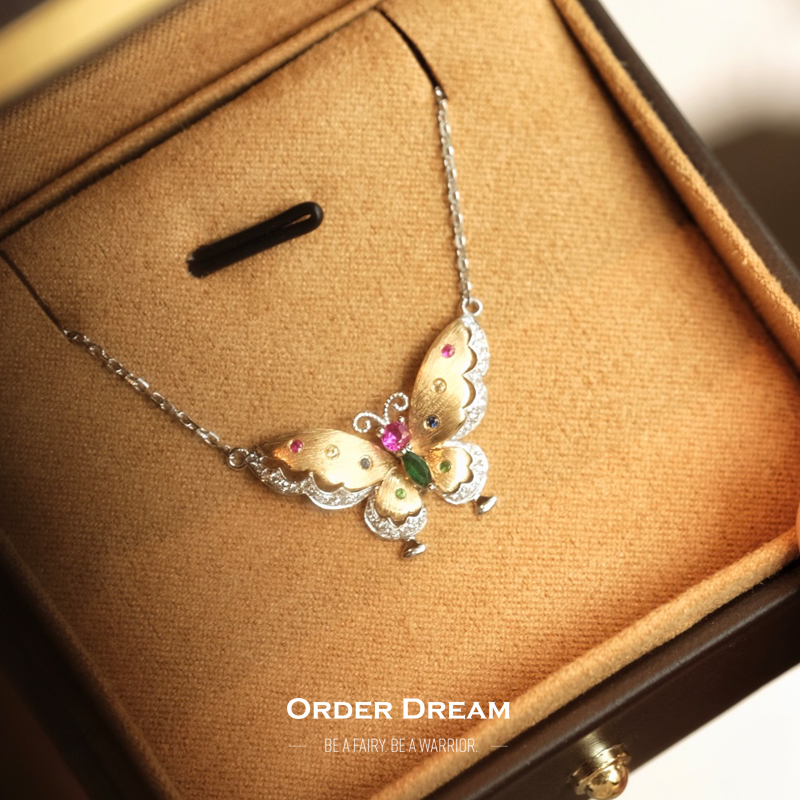 商品Order Dream | 18k金彩宝蝴蝶项链,商家Order Dream,价格¥5178图片