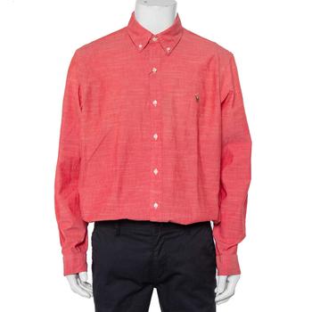 推荐Ralph Lauren Pink Cotton Logo Embroidered Button Front Shirt XL商品