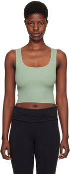 Green Cotton Rib Tank Top