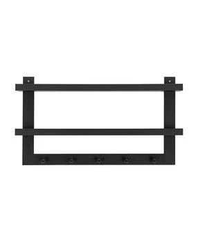 Danya B | 2-Tier Ledge Wall Shelf organizer with Five Hanging Coat or towel Hooks, Perfect For Entryway or Bathroom,商家Macy's,价格¥359