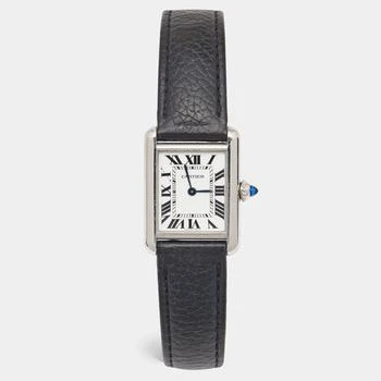 推荐Cartier Silver Stainless Steel Leather Tank WSTA0042 Women's Wristwatch 22 mm商品
