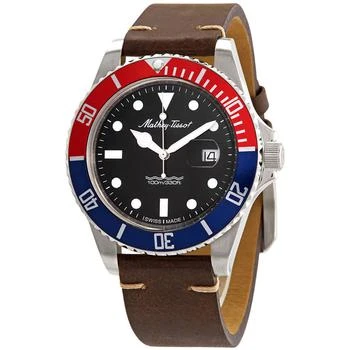 推荐Mathey Vintage Quartz Black Dial Pepsi Bezel Men's Watch H9010ALR商品