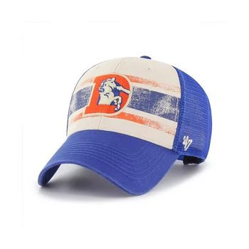 47 Brand | Men's Cream Distressed Denver Broncos Breakout MVP Trucker Adjustable Hat 