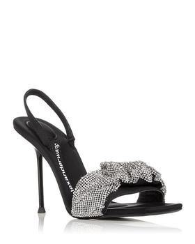 alexander wang鞋直邮, Alexander Wang | Women's Julie Scrunchie Embellished Slingback High Heel Sandals商品图片 独家减免邮费