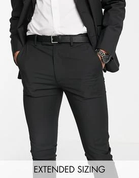 ASOS | ASOS DESIGN skinny tuxedo in black suit trousers 5.5折