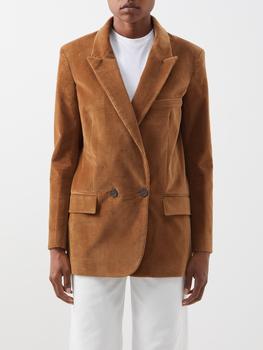 FRAME | Double-breasted cotton-blend corduroy blazer商品图片,额外7折, 额外七折
