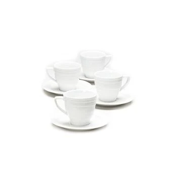 BergHOFF品牌, 商品BergHOFF Elan 8.6oz Porcelain Tea Cup and Saucer, Set of 4, 价格¥380