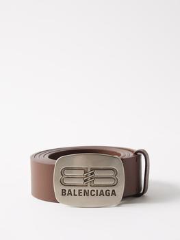 推荐BB-logo plaque leather belt商品