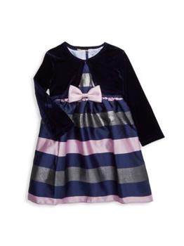 推荐Little Girl's 2-Piece Striped Dress & Jacket Set商品
