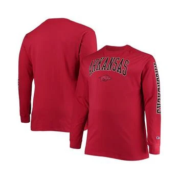 CHAMPION | Men's Cardinal Arkansas Razorbacks Big and Tall 2-Hit Long Sleeve T-shirt 