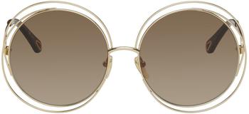 chloe太阳镜怎么样, Chloé | Gold Carlina Sunglasses商品图片 