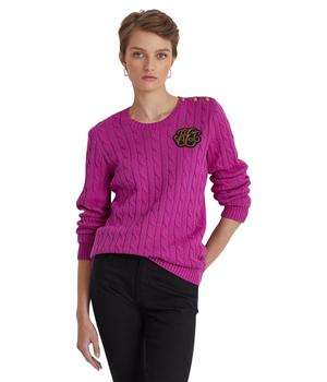 推荐Button-Trim Cable-Knit Sweater商品