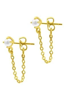 ADORNIA | Chain & Freshwater Pearl Front/Back Earrings,商家Nordstrom Rack,价格¥151