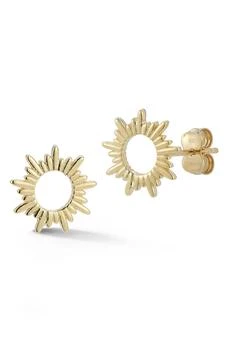 Ember Fine Jewelry | 14K Yellow Gold Sun Stud Earrings,商家Nordstrom Rack,价格¥1267