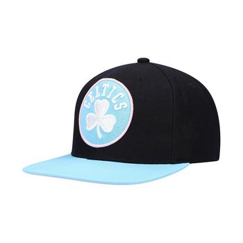 Mitchell and Ness | Men's Black and Light Blue Boston Celtics Pastel Snapback Hat商品图片,