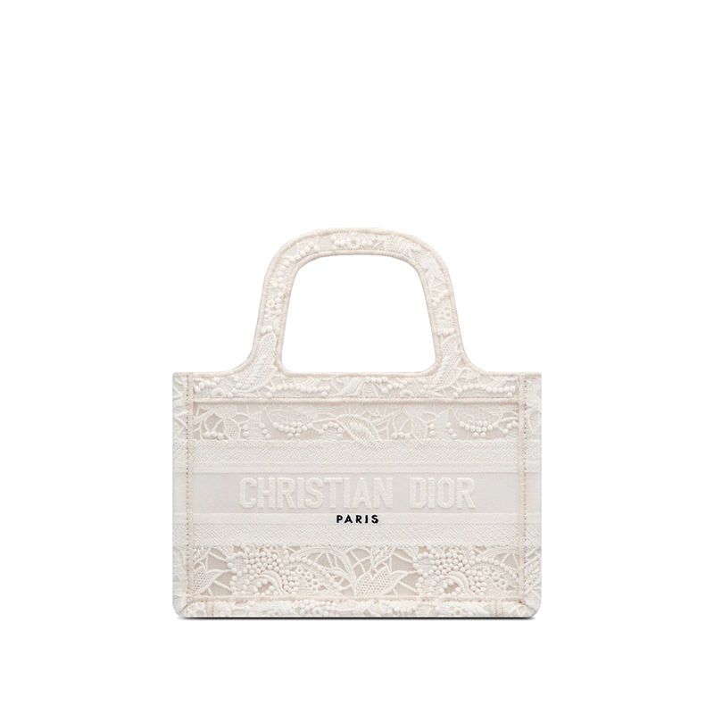 迪奥托特包, Dior | DIOR/迪奥 22新款Dior Book Tote系列 女士迷你款自然色织物花边刺绣徽标刺印手提托特包S5475ZROL_M925商品图片 额外9.5折, 包邮包税, 额外九五折