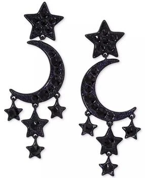 AJOA | by Nadri Ruthenium-Plated Jet Crystal Moon & Stars Drop Earrings,商家Macy's,价格¥335