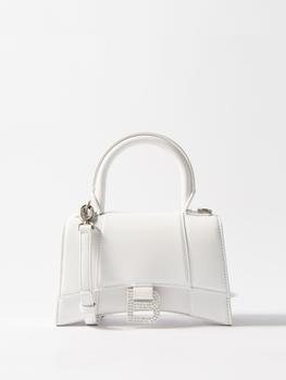 巴黎世家沙漏包价格, Balenciaga | Hourglass XS crystal-logo leather bag商品图片 
