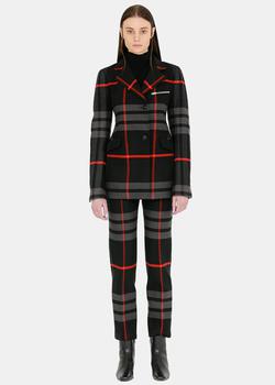 推荐Yang Li Black & Grey & Red Check Tailored Jacket商品