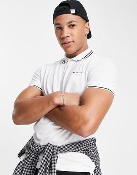 product Ben Sherman tipped polo in white image