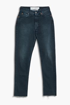 推荐Frayed high-rise slim-leg jeans商品