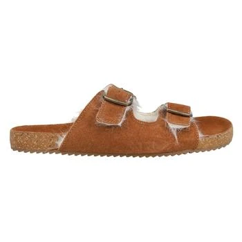 COCONUTS by Matisse | Victory Buckle Shearling Slide Sandals,商家SHOEBACCA,价格¥75
