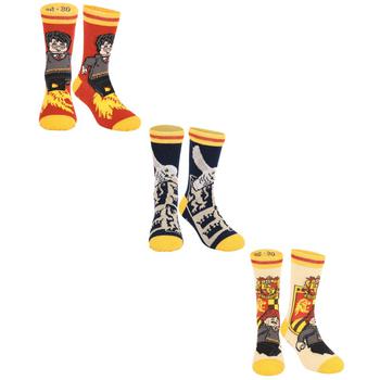 商品Harry potter lego socks pack of 3 in dark red cream and navy图片