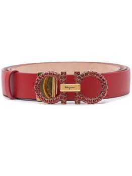 推荐Salvatore Ferragamo Women's  Red Leather Belt商品